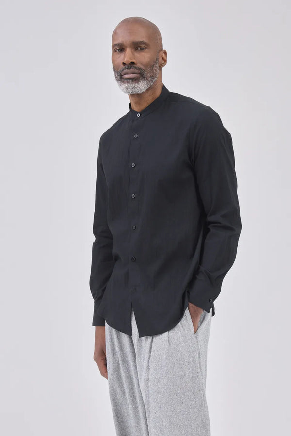 HANNIBAL COLLECTION-SHIRT-JAKOB 143.-BLACK CRINKLE