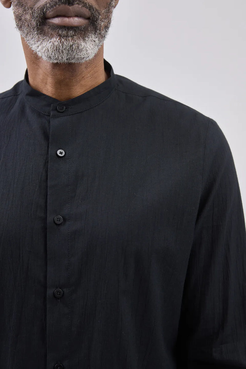 HANNIBAL COLLECTION-SHIRT-JAKOB 143.-BLACK CRINKLE