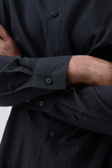 HANNIBAL COLLECTION-SHIRT-JAKOB 143.-BLACK CRINKLE