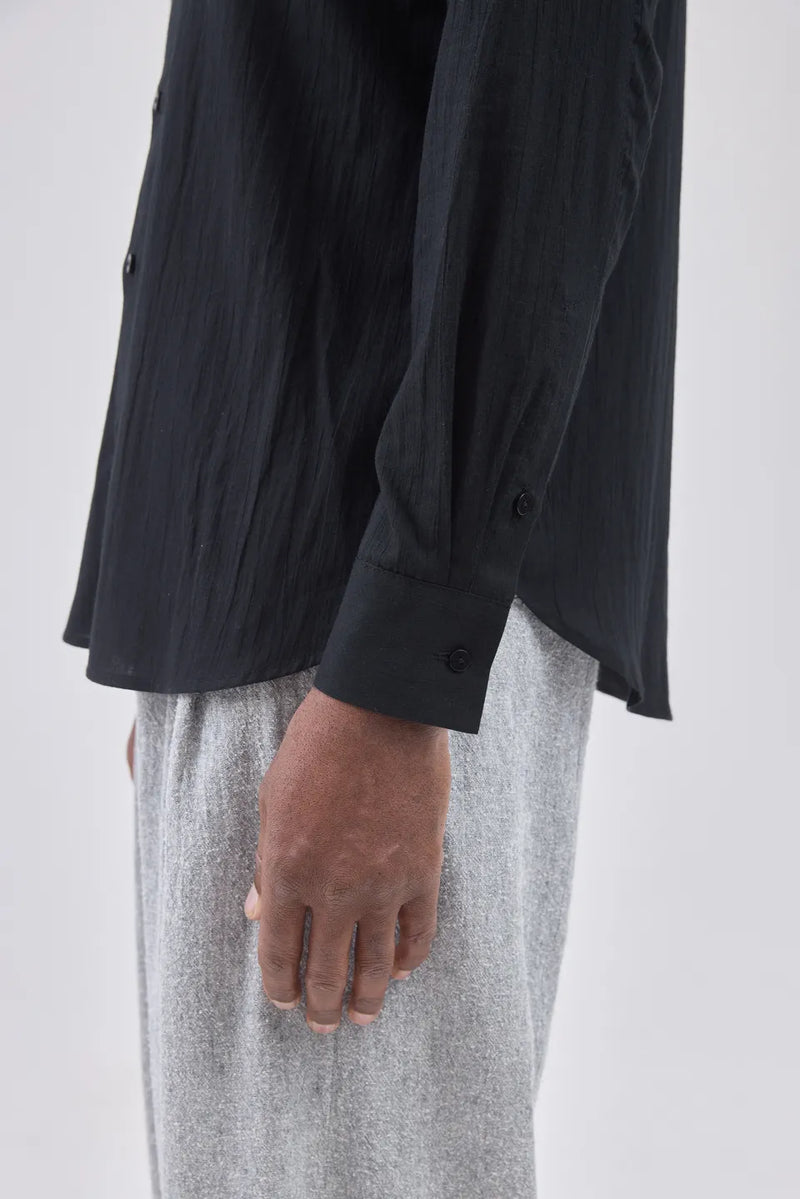 HANNIBAL COLLECTION-SHIRT-JAKOB 143.-BLACK CRINKLE