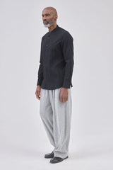 HANNIBAL COLLECTION-SHIRT-JAKOB 143.-BLACK CRINKLE
