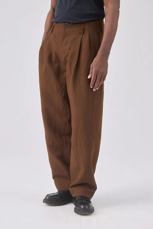 HANNIBAL COLLECTION-TROUSERS-HOMER 222.-CHOCOLATE