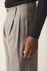 HANNIBAL COLLECTION-TROUSERS- HOMER 222.-GREY MARBLE