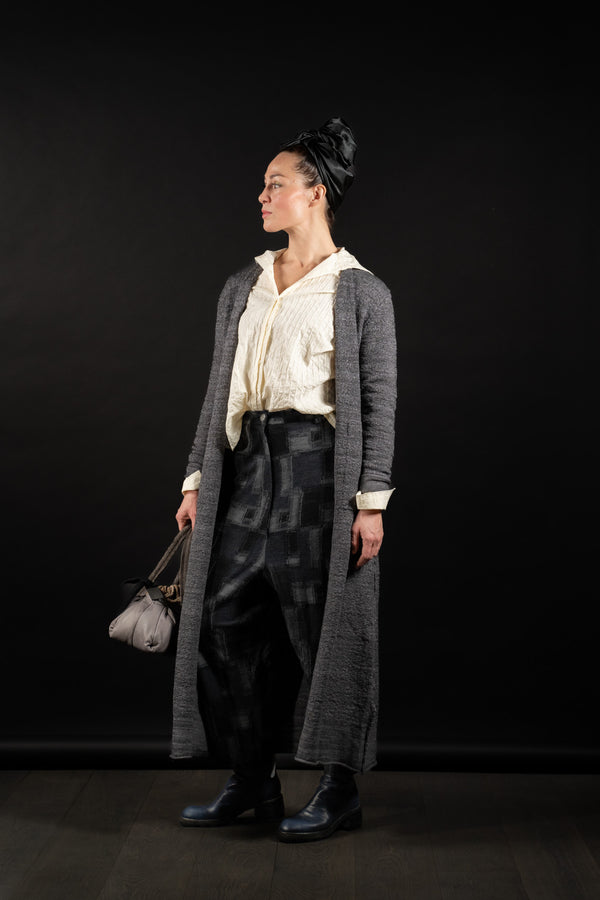 DANIEL ANDRESEN-LONG CARDIGAN-KARAKA-CHARCOAL