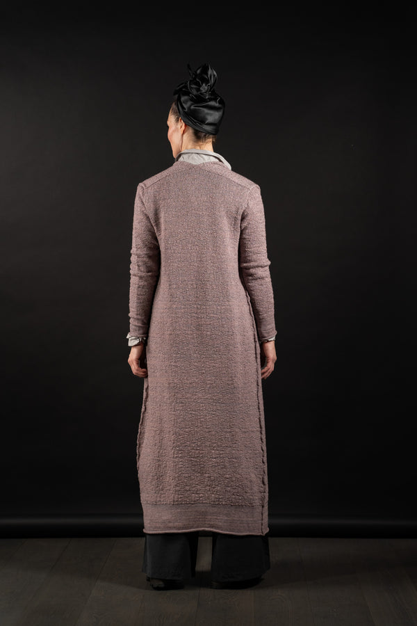 DANIEL ANDRESEN-LONG CARDIGAN-KARAKA-OLD ROSE