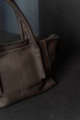 TUFORÉE-BAGS-TR044-WRAP ZIPPER SP SMALL-NUDE/DARK BROWN