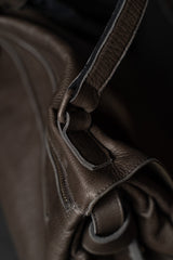 TUFORÉE-BAGS-TR013-REAR FLAT MEDIUM-NUDE/DARK BROWN