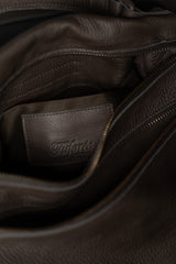 TUFORÉE-BAGS-TR013-REAR FLAT MEDIUM-NUDE/DARK BROWN