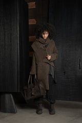 ISABEL BENENATO-CARDIGAN-DK24F26-BROWN