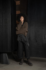 ISABEL BENENATO-CARDIGAN-DK24F26-BROWN