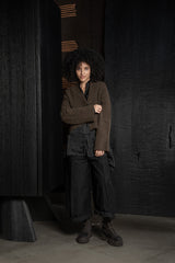ISABEL BENENATO-CARDIGAN-DK24F26-BROWN