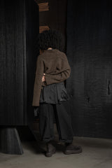 ISABEL BENENATO-CARDIGAN-DK24F26-BROWN