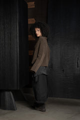 ISABEL BENENATO-CARDIGAN-DK24F26-BROWN