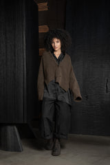 ISABEL BENENATO-CARDIGAN-DK24F26-BROWN