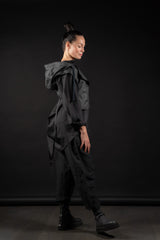 JAN JAN VAN ESSCHE-HOODPIECE #1-OFF BLACK