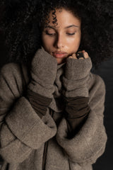 ISABEL BENENATO-FINGERLESS GLOVES-GK14F26-TAUPE