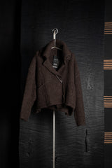 DANIEL ANDRESEN-BIG COLLAR KNIT JACKET-ABRONIA-CHOCOLATE