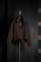 DANIEL ANDRESEN-BIG COLLAR KNIT JACKET-ABRONIA-CHOCOLATE