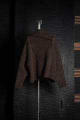DANIEL ANDRESEN-BIG COLLAR KNIT JACKET-ABRONIA-CHOCOLATE