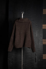 DANIEL ANDRESEN-BIG COLLAR KNIT JACKET-ABRONIA-CHOCOLATE