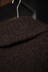 DANIEL ANDRESEN-BIG COLLAR KNIT JACKET-ABRONIA-CHOCOLATE