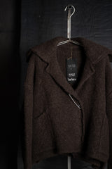 DANIEL ANDRESEN-BIG COLLAR KNIT JACKET-ABRONIA-CHOCOLATE
