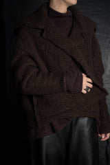 DANIEL ANDRESEN-BIG COLLAR KNIT JACKET-ABRONIA-CHOCOLATE