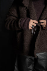 DANIEL ANDRESEN-BIG COLLAR KNIT JACKET-ABRONIA-CHOCOLATE