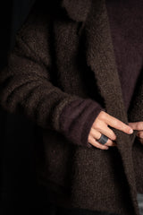 DANIEL ANDRESEN-BIG COLLAR KNIT JACKET-ABRONIA-CHOCOLATE