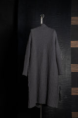 DANIEL ANDRESEN-LONG KNIT COAT-RIBES-CARBON