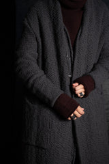 DANIEL ANDRESEN-LONG KNIT COAT-RIBES-CARBON