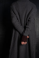 DANIEL ANDRESEN-LONG KNIT COAT-RIBES-CARBON