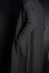 DANIEL ANDRESEN-LONG KNIT COAT-RIBES-CARBON