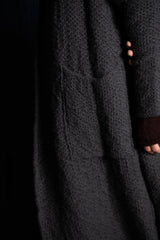 DANIEL ANDRESEN-LONG KNIT COAT-RIBES-CARBON