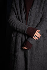 DANIEL ANDRESEN-LONG KNIT COAT-RIBES-CARBON