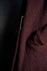 DANIEL ANDRESEN-LONG KNIT COAT-RIBES-BURGUNDY