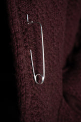 DANIEL ANDRESEN-LONG KNIT COAT-RIBES-BURGUNDY
