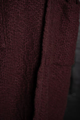DANIEL ANDRESEN-LONG KNIT COAT-RIBES-BURGUNDY