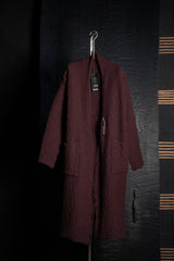 DANIEL ANDRESEN-LONG KNIT COAT-RIBES-BURGUNDY