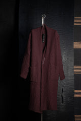 DANIEL ANDRESEN-LONG KNIT COAT-RIBES-BURGUNDY