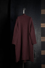 DANIEL ANDRESEN-LONG KNIT COAT-RIBES-BURGUNDY
