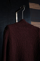 DANIEL ANDRESEN-LONG KNIT COAT-RIBES-BURGUNDY