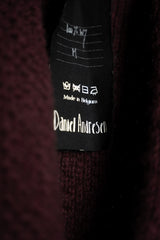 DANIEL ANDRESEN-LONG KNIT COAT-RIBES-BURGUNDY