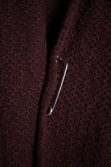 DANIEL ANDRESEN-LONG KNIT COAT-RIBES-BURGUNDY