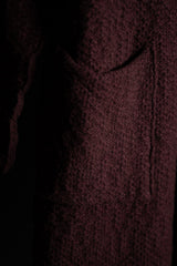 DANIEL ANDRESEN-LONG KNIT COAT-RIBES-BURGUNDY