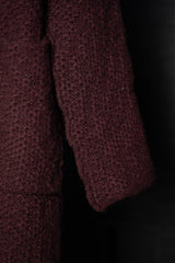DANIEL ANDRESEN-LONG KNIT COAT-RIBES-BURGUNDY