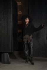 ISABEL BENENATO-CARDIGAN-DK24F26-BLACK