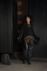 ISABEL BENENATO-CARDIGAN-DK24F26-BLACK