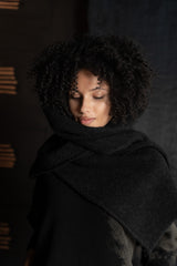 ISABEL BENENATO-HOODED SCARF-GK72F26-BLACK
