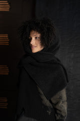 ISABEL BENENATO-HOODED SCARF-GK72F26-BLACK